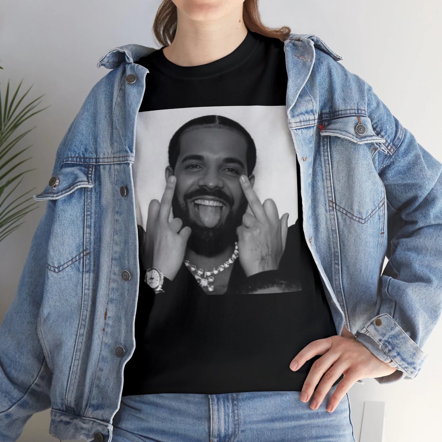 Black Graphic T-Shirt – Hip Hop Portrait Print Streetwear Tee